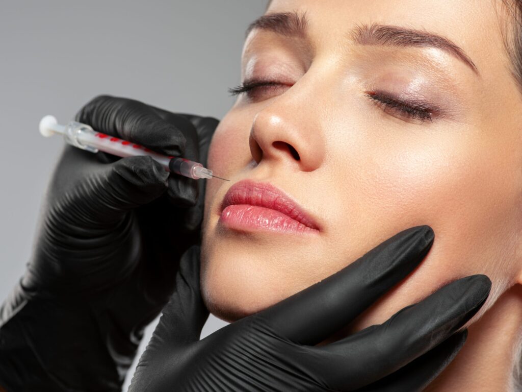 woman getting dermafiller injected